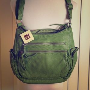 NWT green leather purse